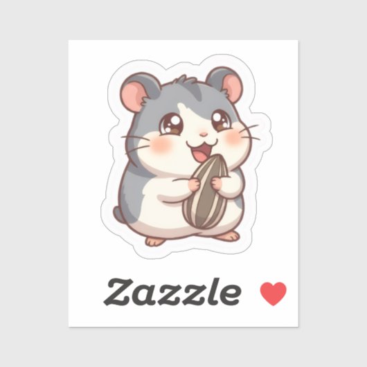Hamster met zonnebloempit sticker (Vel)