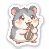 Hamster met zonnebloempit sticker (Voorkant)