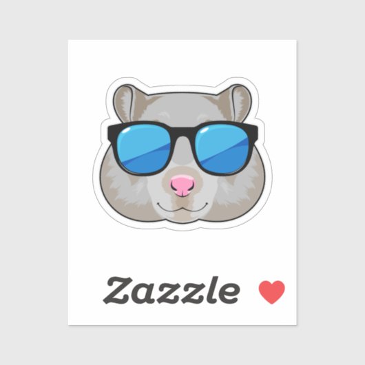 Hamster met zonnebril sticker (Vel)