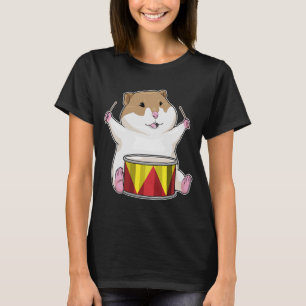 Hamster Musicus Drum Muziek T-shirt