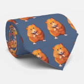 HAMSTER OP BLAUW: KUNST: STROPDAS (Opgerold)