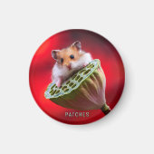 Hamster op de Lotus Pod Magneet (Voorkant)