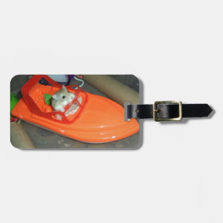 Hamster op een boot bagagelabel