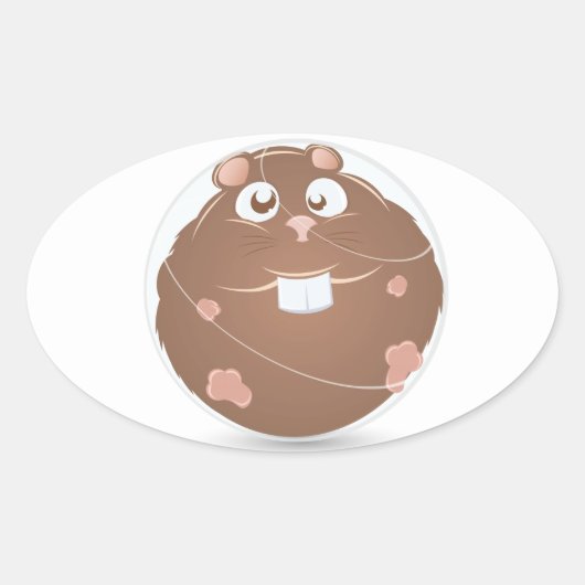 hamster ovale sticker (Voorkant)