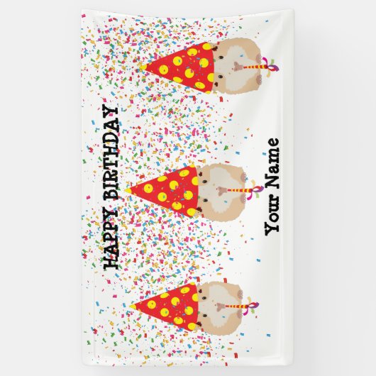 Hamster Parting - Dieren op Birthday Party Spandoek (Verticaal)