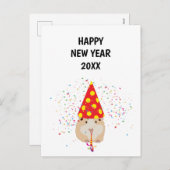 Hamster Parting - Dimals Holiday New Years Card Feestdagenkaart (Voorkant / Achterkant)
