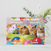 Hamster Party uitnodiging (Staand voorkant)