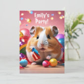 Hamster Party uitnodiging (Staand voorkant)
