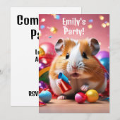 Hamster Party uitnodiging (Voorkant / Achterkant)