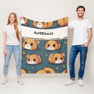 Hamster Patroon Print Fleece Deken