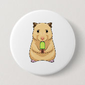 Hamster Popsicle Ronde Button 7,6 Cm (Voorkant)