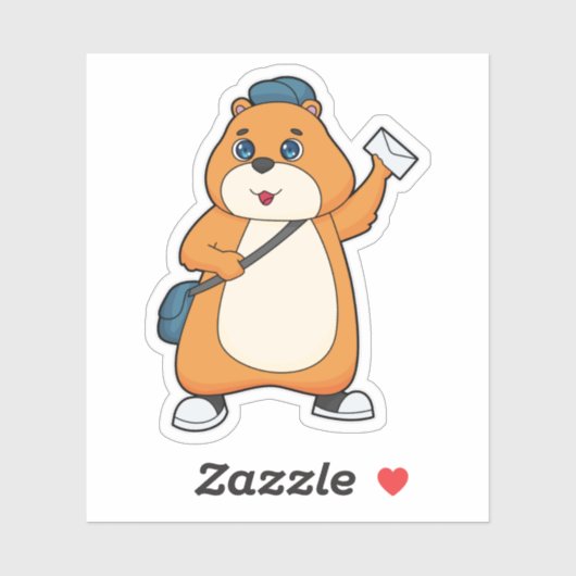 Hamster Postman Letter Sticker (Vel)
