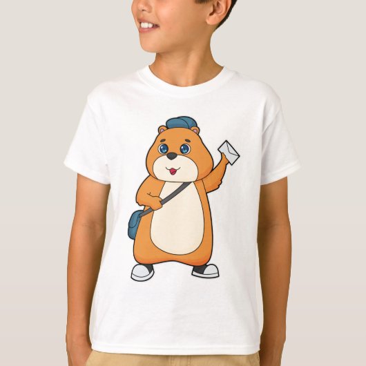 Hamster Postman Letter T-shirt (Voorkant)