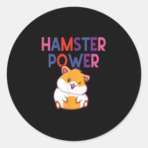 Hamster Power Cute Hamster Cartoon Ronde Sticker