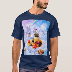 Hamster Riding Camel op wolken en wafels T-shirt