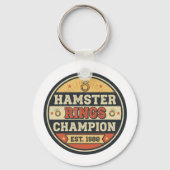 Hamster Rings Champion Retro Badge Sleutelhanger (Voorkant)