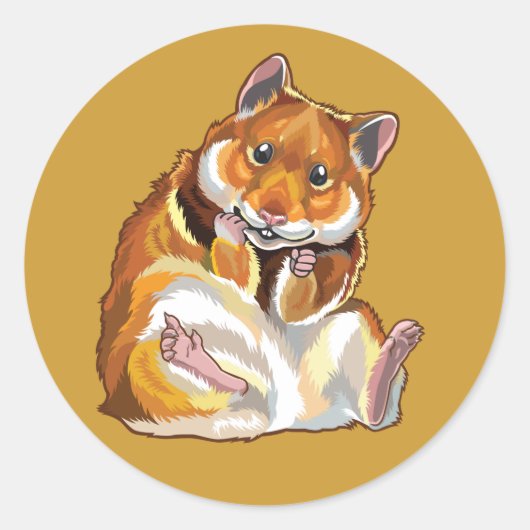 hamster ronde sticker (Voorkant)