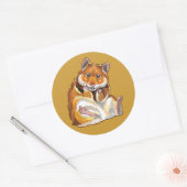 hamster ronde sticker (Envelop)