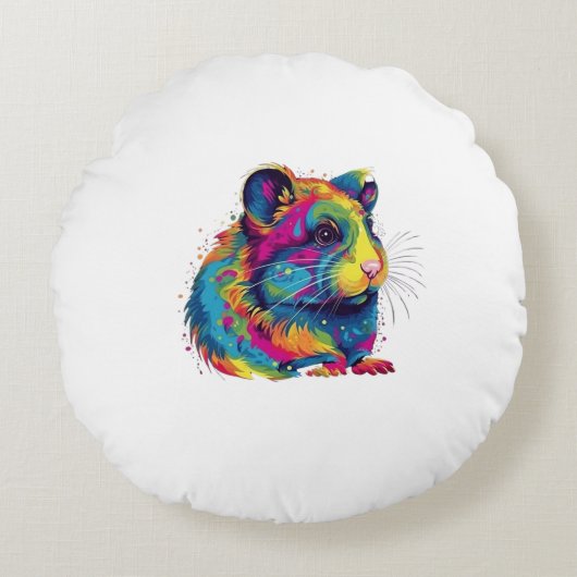 hamster schattig rond kussen (Voorkant)