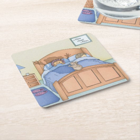 Hamster Shadow Vierkante Kartonnen Onderzetter (Schuin)