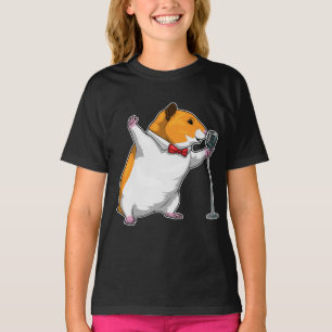 Hamster Singer Microfoon Muziek T-shirt