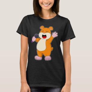 Hamster Singer Microfoon Muziek T-shirt
