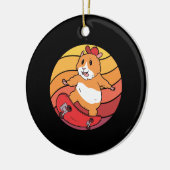 Hamster Skateboard Retro Keramisch Ornament (Links)