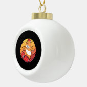 Hamster Skateboard Retro Keramische Bal Ornament (Rechts)