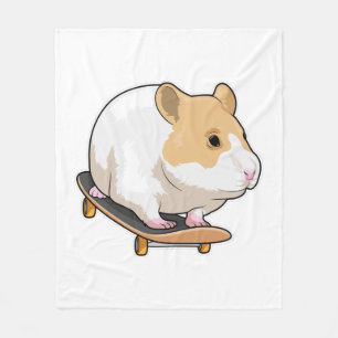 Hamster Skater Skateboard Fleece Deken