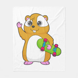 Hamster Skater Skateboard Fleece Deken