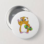 Hamster Skater Skateboard Ronde Button 7,6 Cm (Voorkant /achterkant)