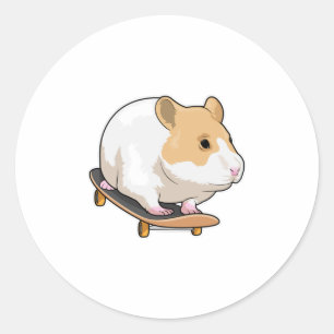 Hamster Skater Skateboard Ronde Sticker