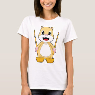 Hamster Skiloper Ski Wintersporten T-shirt