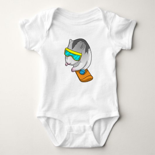 Hamster Snowboarder Snowboard Romper (Voorkant)
