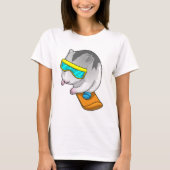 Hamster Snowboarder Snowboard T-shirt (Voorkant)