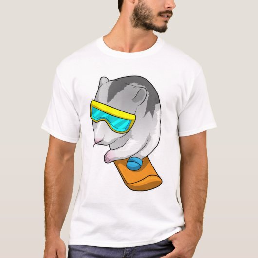 Hamster Snowboarder Snowboard T-shirt (Voorkant)