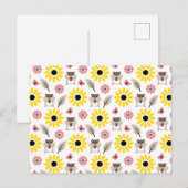 Hamster & Sunflower Naadloos patroon Briefkaart (Voorkant / Achterkant)