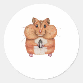 Hamster T-ShirtSunflower Hamster T-Shirt Ronde Sticker