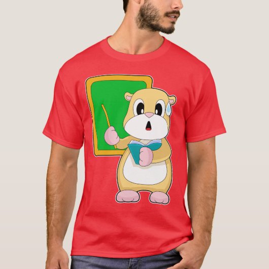 Hamster Teacher Blackboard School T-shirt (Voorkant)