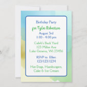 Hamster Theme Boy's Verjaardagsfeestje Kaart (Achterkant)