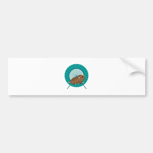 Hamster Treadmill Bumpersticker (Voorkant)