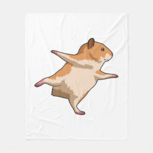 Hamster van Yoga Stretching Legs Fleece Deken