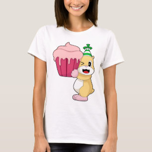 Hamster verjaardag cupcake t-shirt