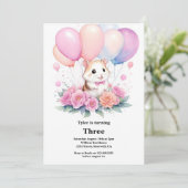 Hamster verjaardagsuitnodiging kaart (Staand voorkant)