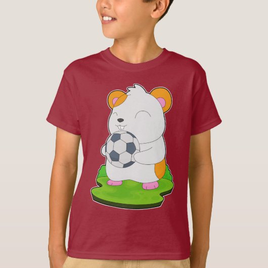Hamster Voetballer Voetbal T-shirt (Voorkant)