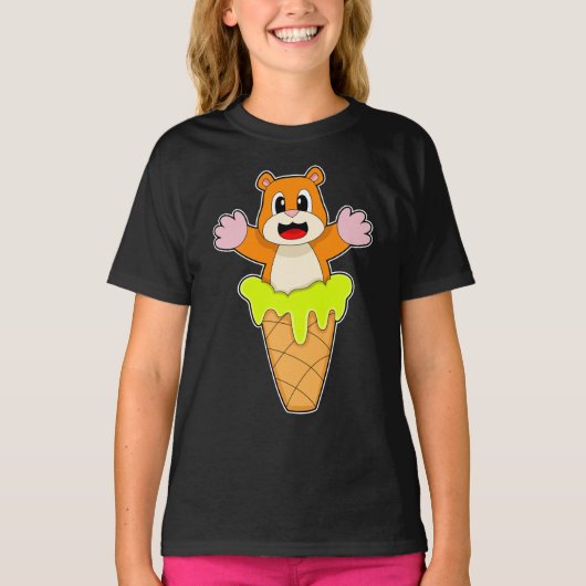 Hamster Waffle ijs T-shirt (Voorkant)