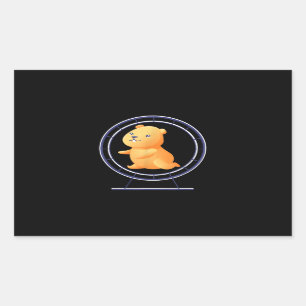 Hamster Wheel Cute Kawaii Rodent Gift Rechthoekige Sticker