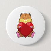 Hamster with Heart Ronde Button 7,6 Cm (Voorkant)