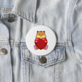 Hamster with Heart Ronde Button 7,6 Cm (In situ)