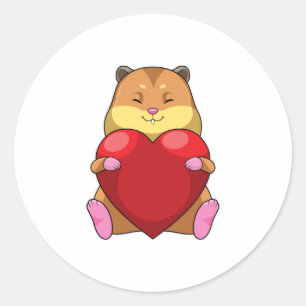 Hamster with Heart Ronde Sticker